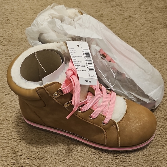 The Children's Place Tan and Pink Kids Boots - Picture 1 of 4